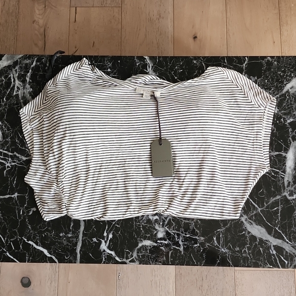 Allsaints Belted Stripes Tee Shirt Dress - Picture 7 of 7